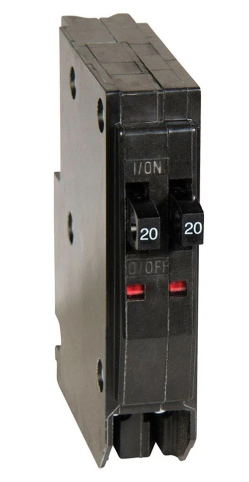 Square D QOT2020 (2)-20 Amp Single Pole Tandem Twin Circuit Breakers w/ Hook