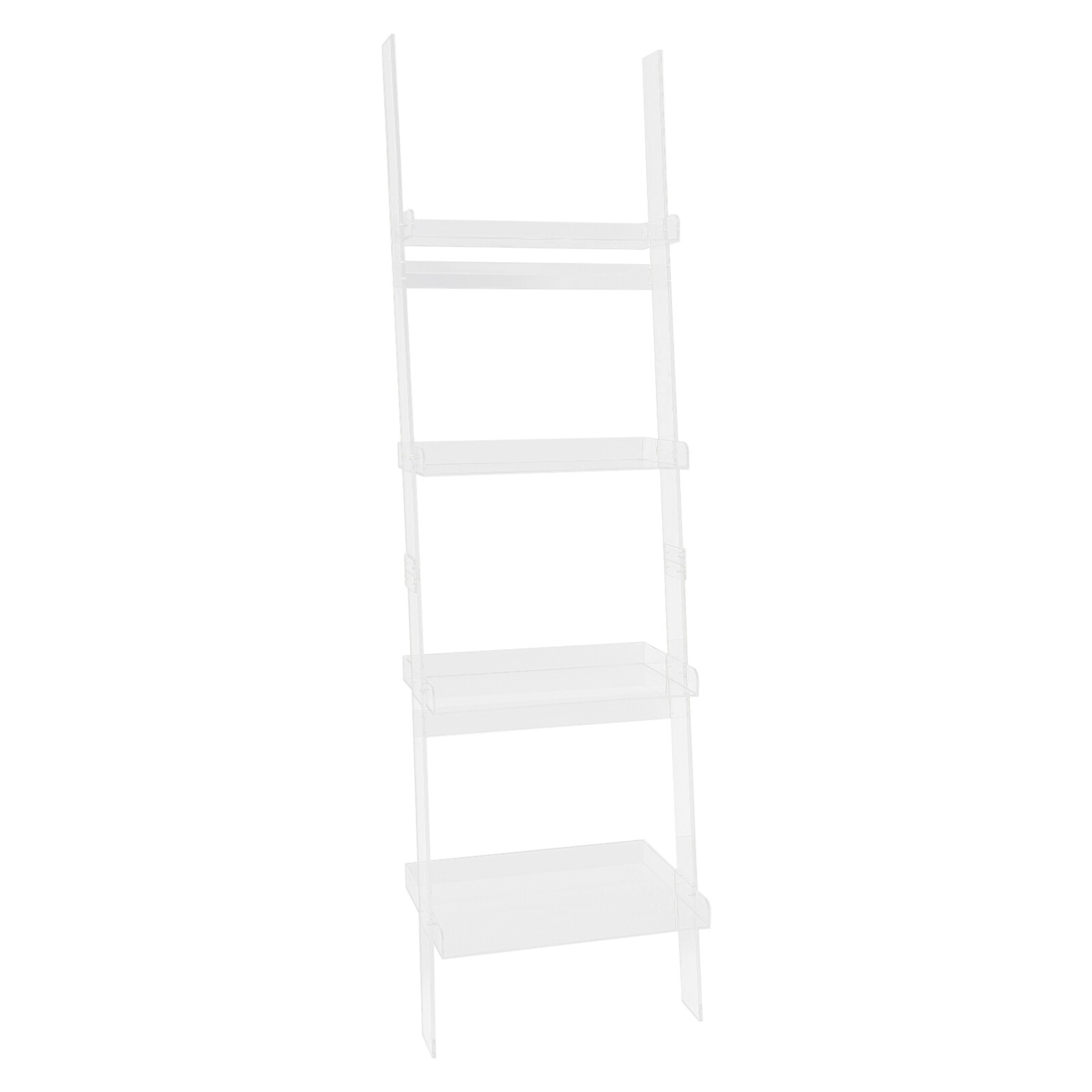 4Tier Acrylic Trapezoid Ladder Bookshelf Leaning Book Display Holder Stand Clear