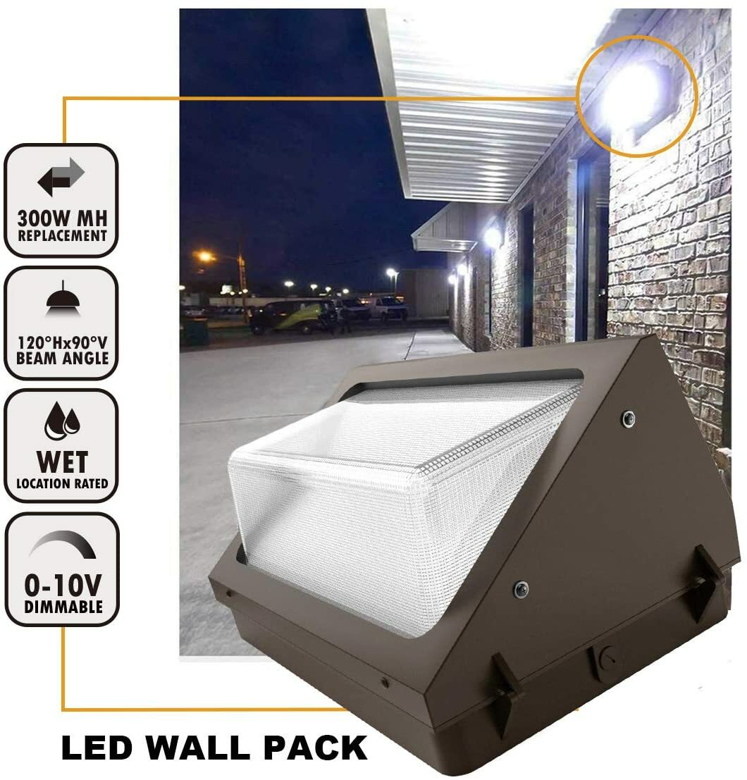 2Pcs 80Watt Outdoor Led Wall pack Light 5000K UL DLC Listed replace 400W MH Ip65