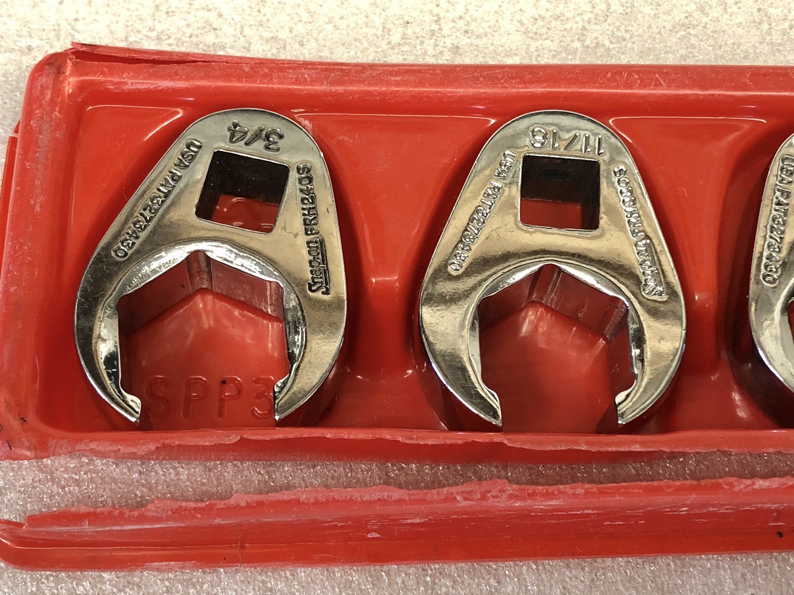 7-pc Snap-on Tools 3/8″ Drive SAE Flare Nut Crowfoot Wrench Set (3/8-3/4″) GUC