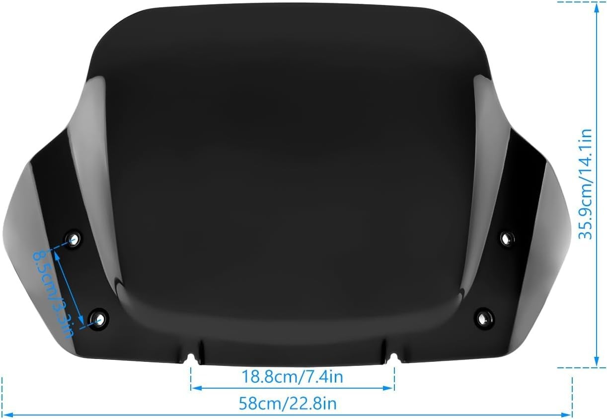 14in Wave Windshield for Harley Street Glide 2023-2024 Clear