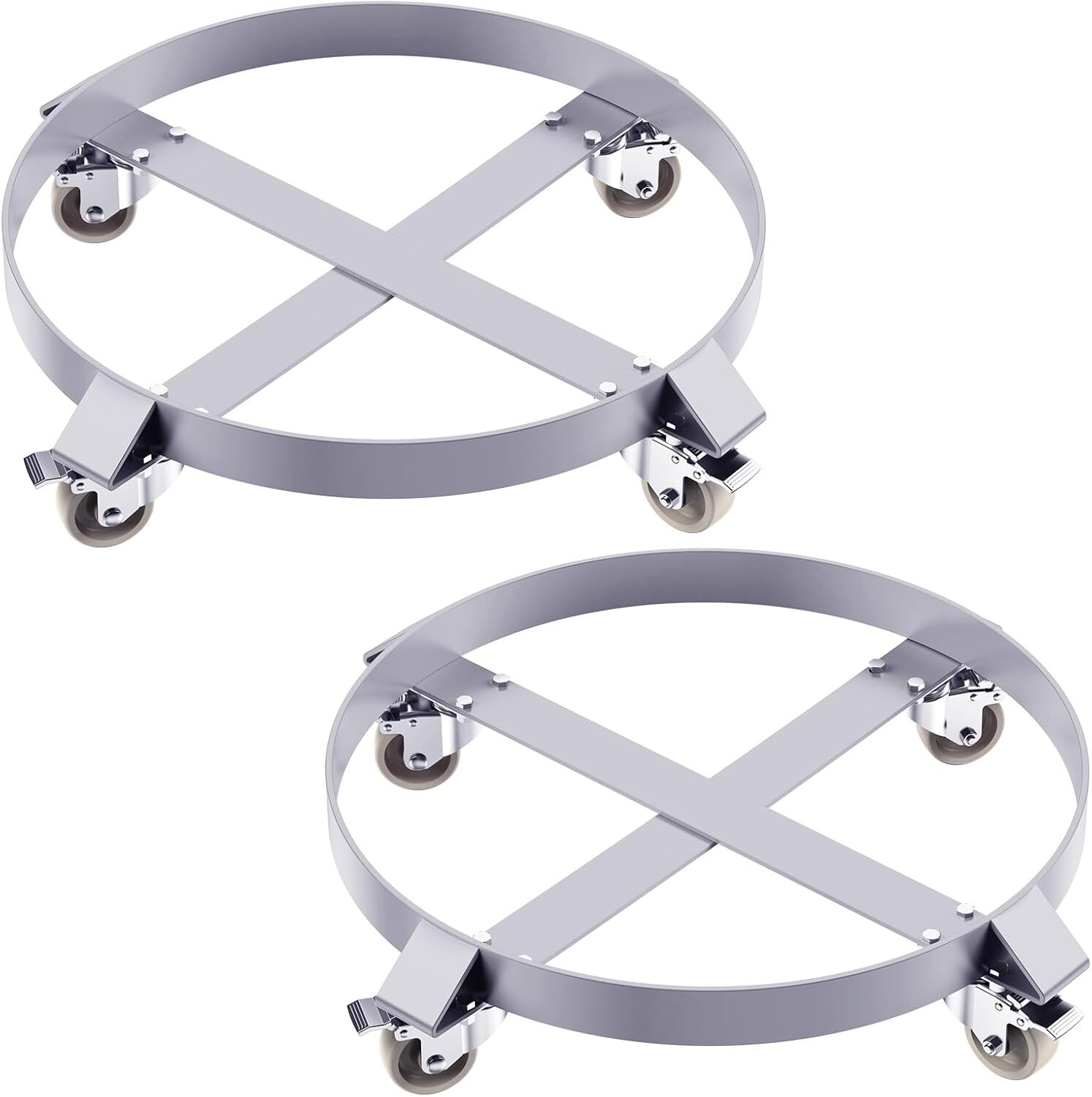 1/2/4PCS 55 Gallon Drum Dolly Heavy Duty Barrel Cart 1000lbs w/ Swivel Casters