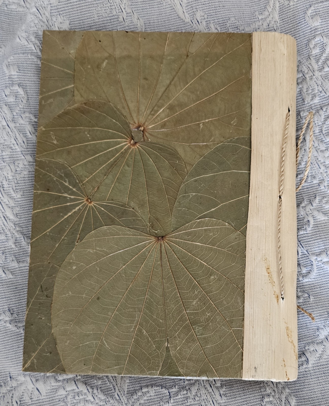 Artisan Handmade Pressed Leaf 7×9 Address Book Alphabetical Unused