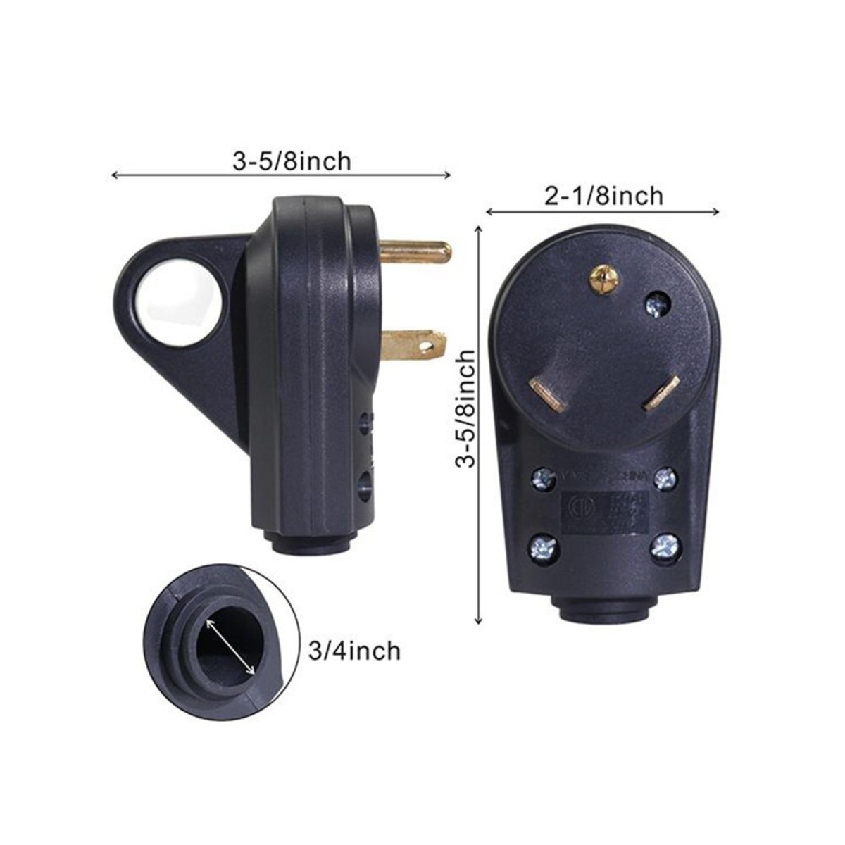 Receptacle Plug Male&Female Power Cord End Replacement Electrical 125V RV 30 AMP