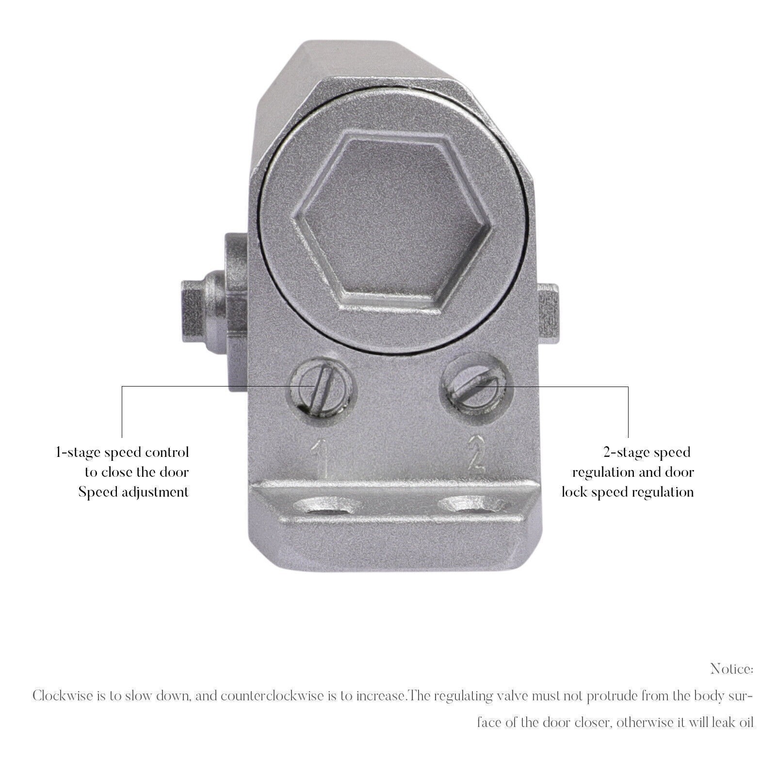 2 Pack 65-85 Kgs Size4 Commercial Door Closer Silver Aluminium Alloy Heavy Duty