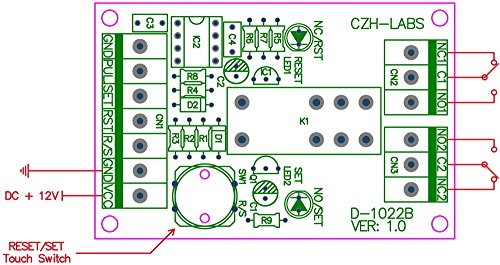 ELECTRONICS-SALON Panel Mount Momentary-Switch/Pulse-Signal Control Latching