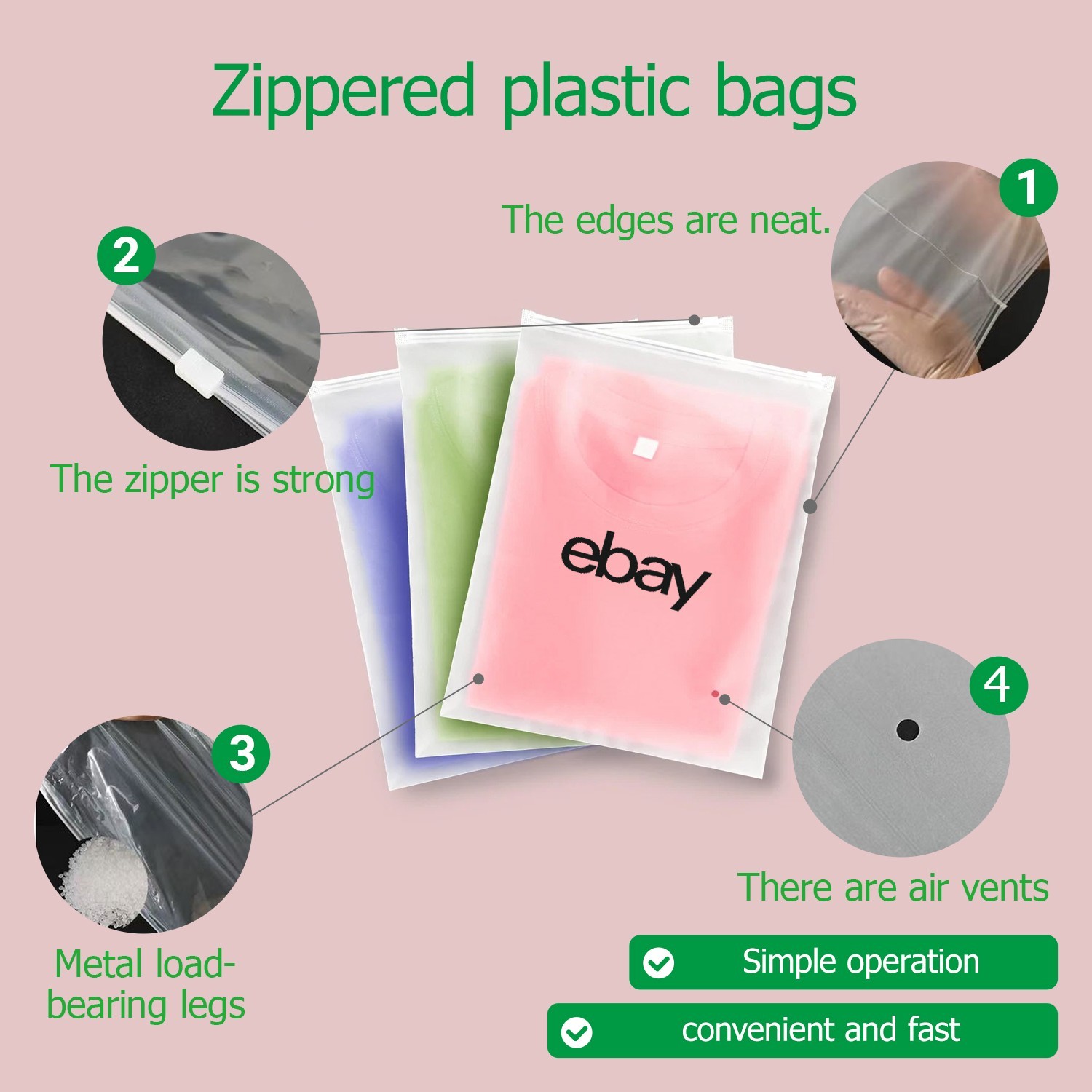 50 pcs 12″x15″ Frosted Zipper Clothing Bag Polyjacket/Polymailer UL