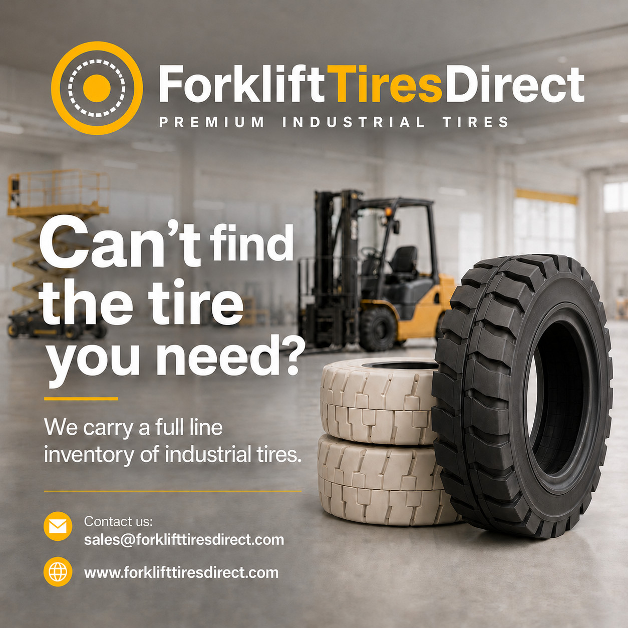 (Pack of 2) 6.00-9 Outdoor Solid Pneumatic Forklift Tire