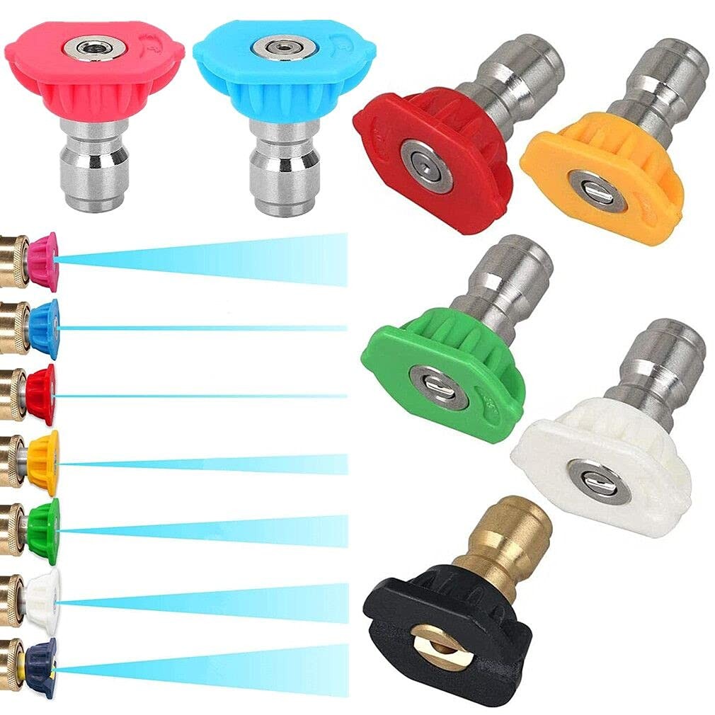 7 Pieces Pressure Washer Small, Red, Yellow, Green, White, Black, Blue, Pink