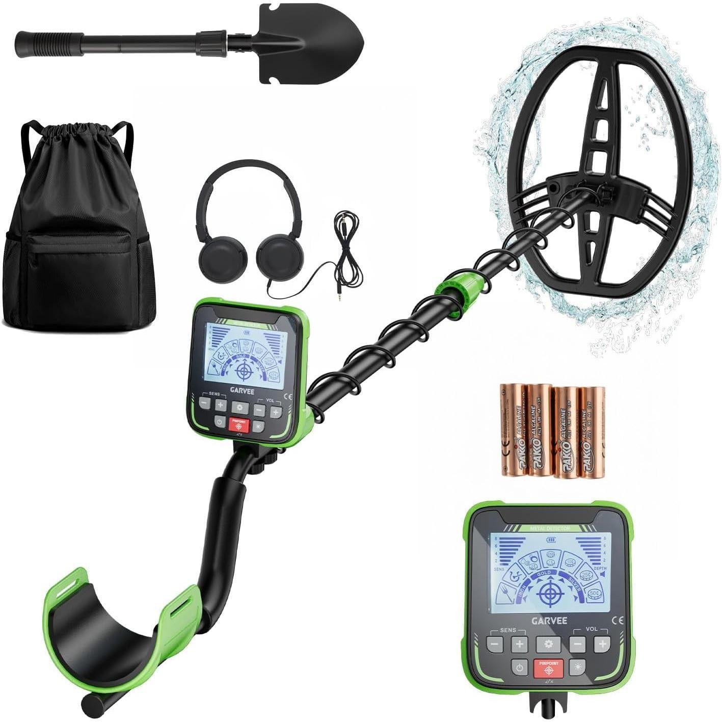 Professional Lightweight Metal Detector 11″ Waterproof Coil LCD Screen Full Kit