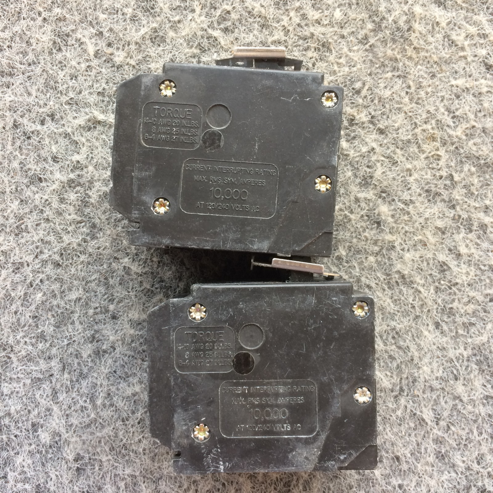 Lot of 2 Eaton Quad 2 Pole 20A BQ220230 & BQC22030 Common & Non Common Trip NOS