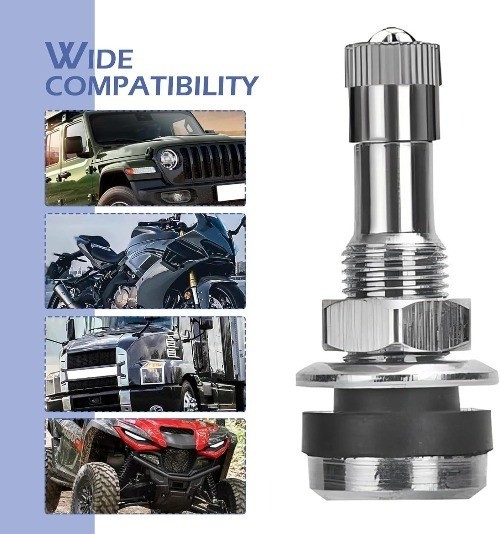 4 PCS Metal Valve Stems, Tire Valve Stems Outer Mount for Tubeless Tires, Fits 0