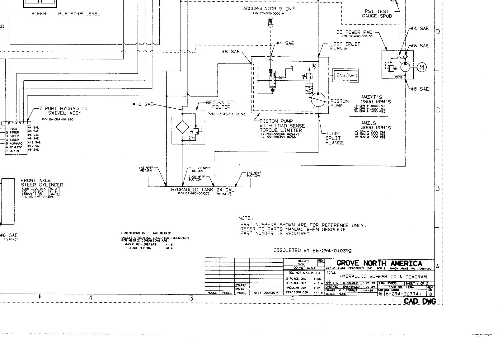 Grove AMZ56 Boom Lift Service Repair Parts Hydraulic Wiring Owner Manual Set