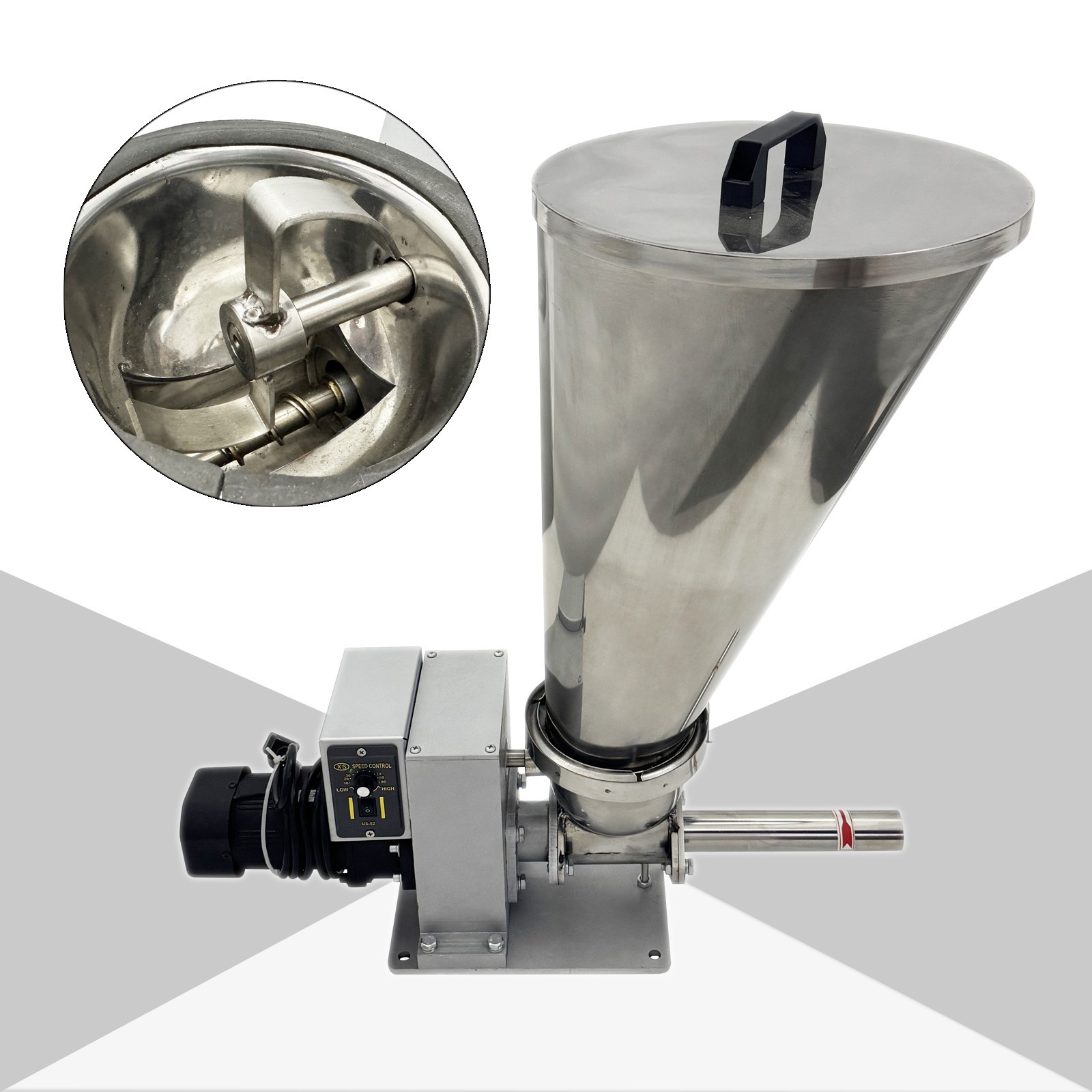 Single Screw Feeder (220V 1PH, 0.12kW / 0.16HP, 0.6-3 kg/h, Stainless Steel)