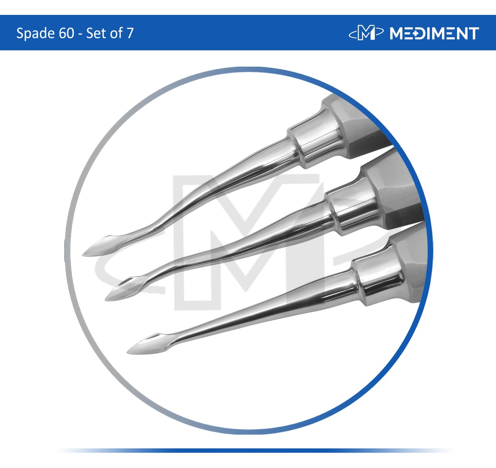 Set of 3 Dental Surgery Elevator Bernard Spade 60 Root Extraction