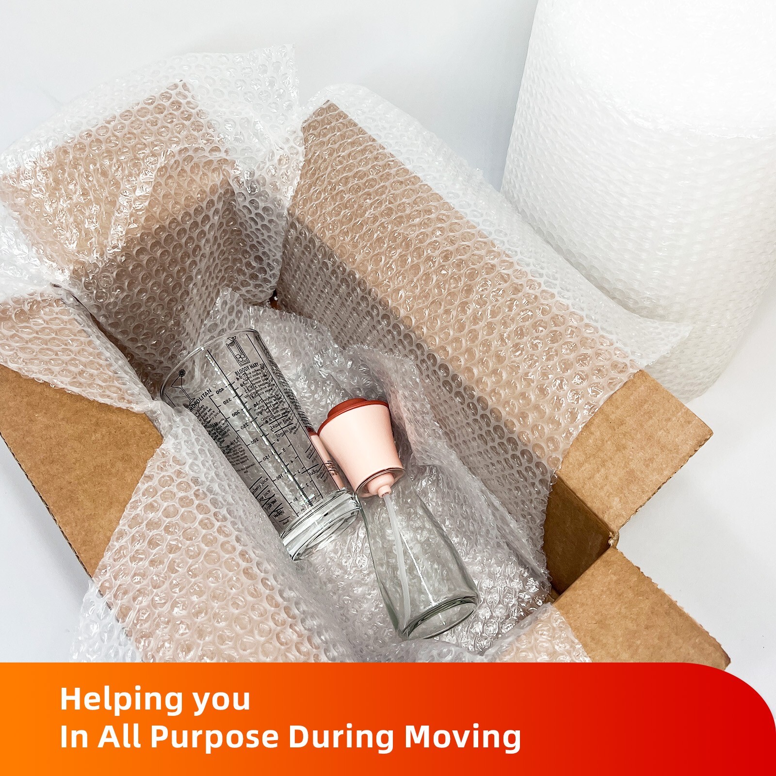 CoolPkg 2 Pack Bubble Cushioning Clear Wrap Rolls 12″ x 72 ft, Shipping, Moving