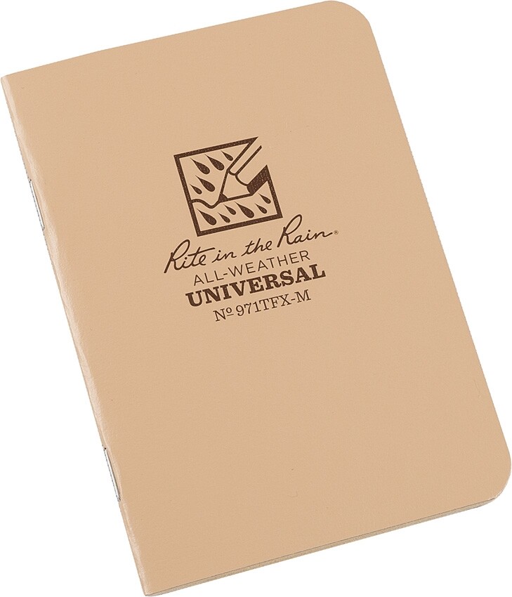 Rite In The Rain Mini Side Stapled Binding Notebook 3 Pack Tan Field-Flex Cover