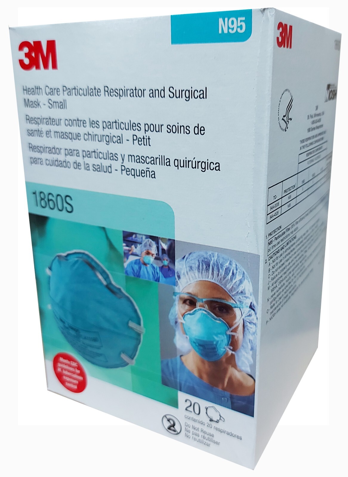 3M™ NIOSH Respirator & Surgical Mask Exp2027, 20/Bx (Child) 1860s N95 Authentic