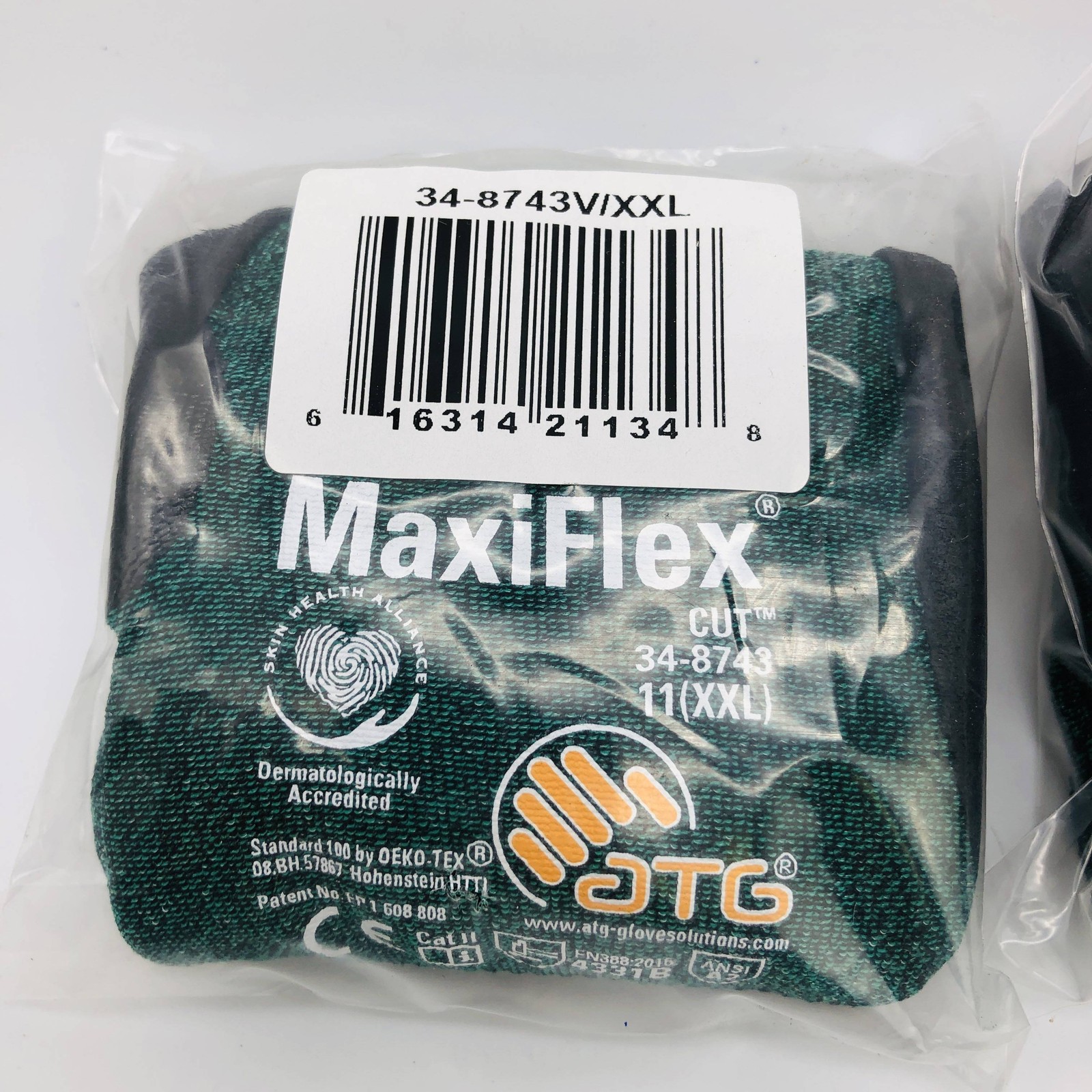 ATG 34-8743V Maxiflex Cut Resistant Gloves 2XL Palm Coated Breathable 3 Pairs