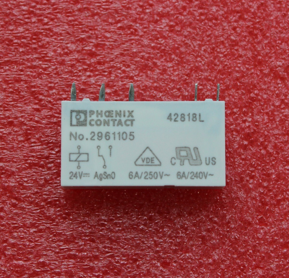 NO.2961105 Phoenix Contact Power Relay 5 Pins 6A 250VAC 24VDC(Pack of 10)
