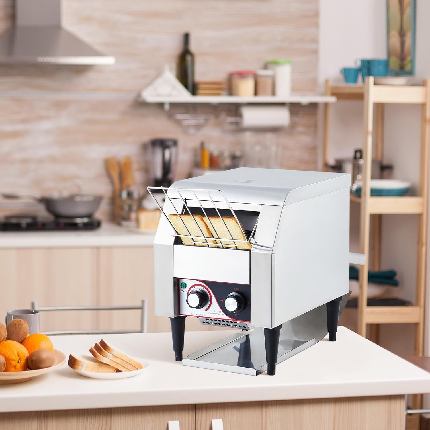 Garvee Commercial Toaster Conveyor 150Slices/H Stainless Steel 7Speed Adjustable