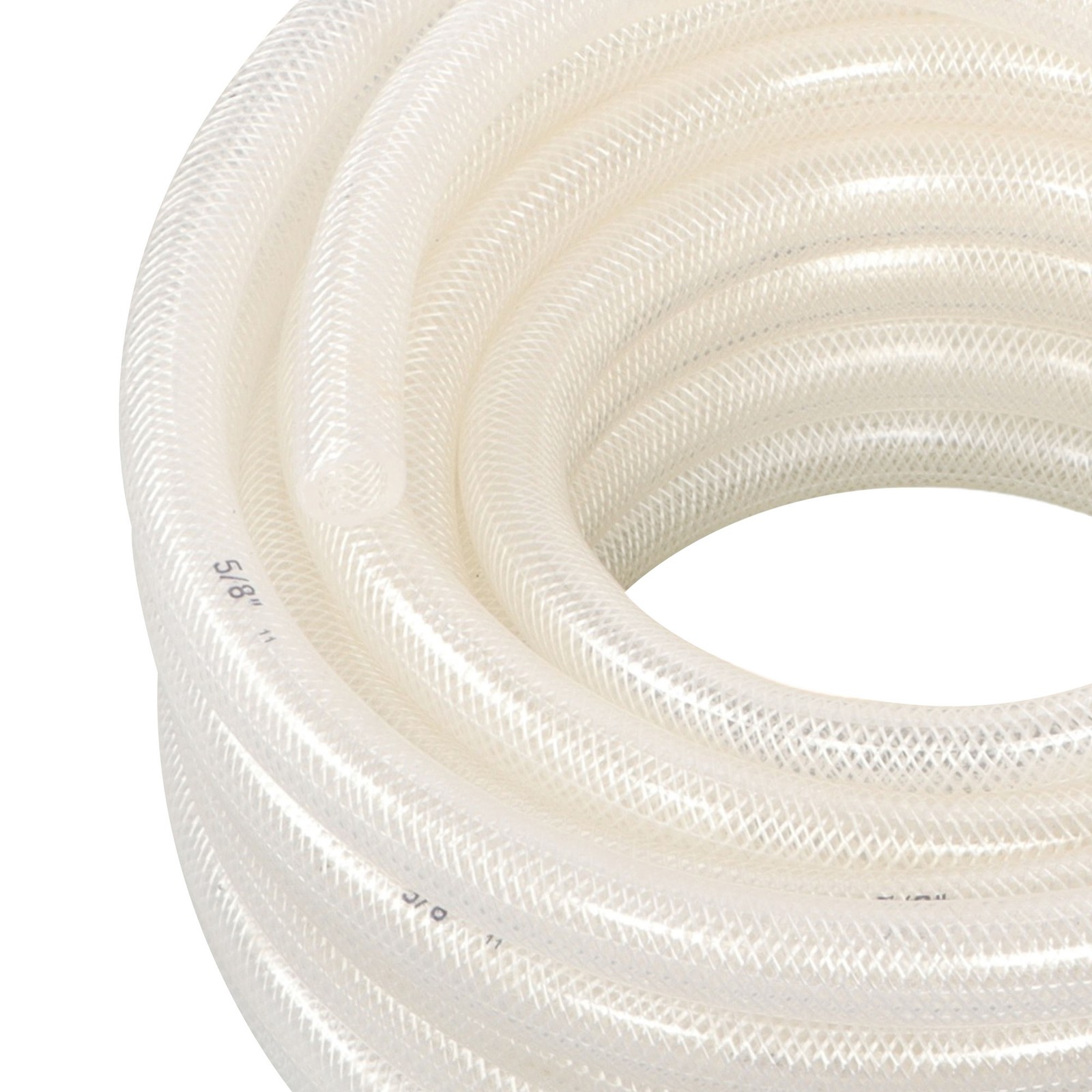 5/8″ ID x 7/8″ OD 50ft High Pressure Clear Braided PVC Hose, Heavy Duty Flexible