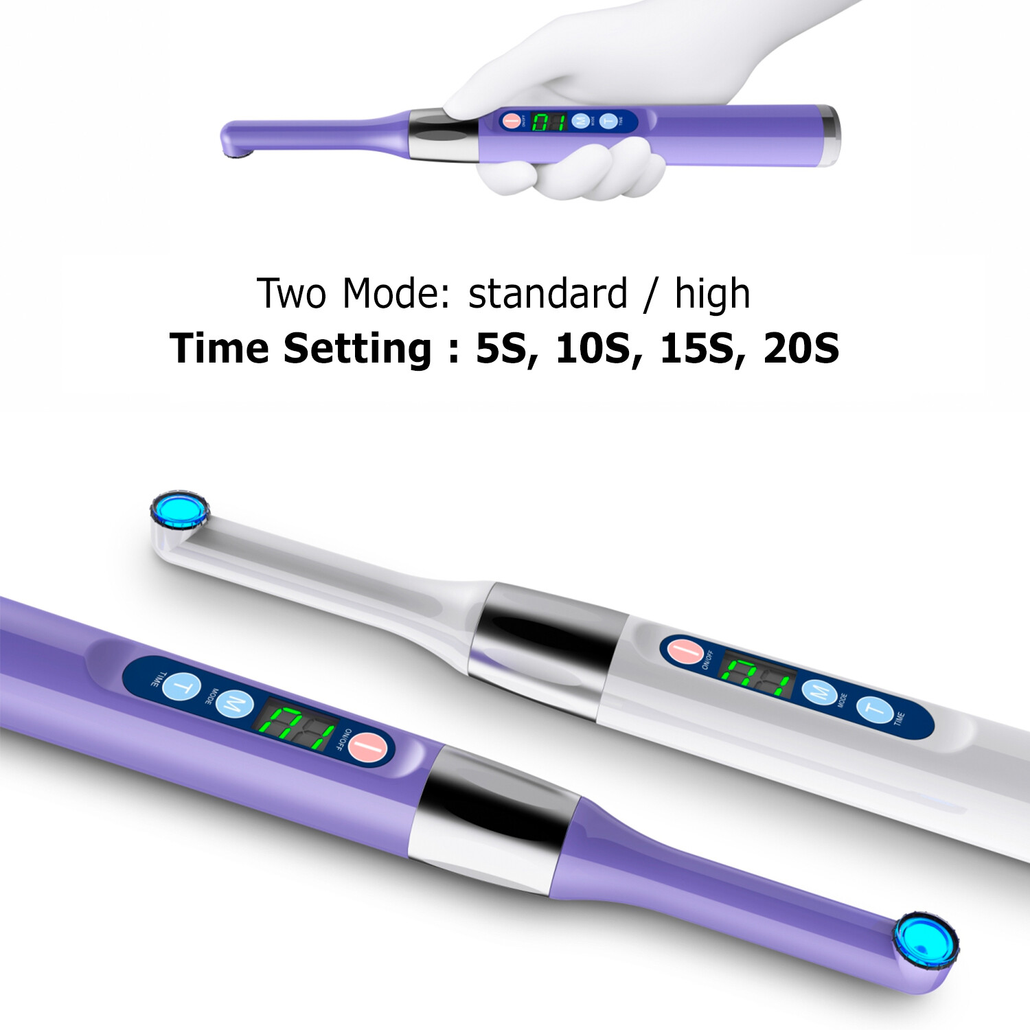 100% Woodpecker Dental iLED Curing Light Lamp Wireless 1 Second Curing 2500mw/c㎡