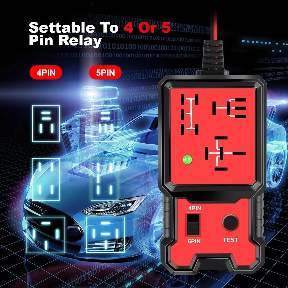 12V Automotive Relay and Fuse Tester LED Diagnostic Tool for Electrical System