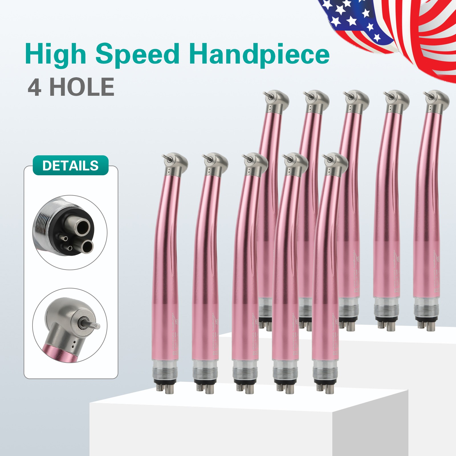 US NSK Dental High Speed Handpiece Air Turbine Anti-retraction 4 Hole Colorful