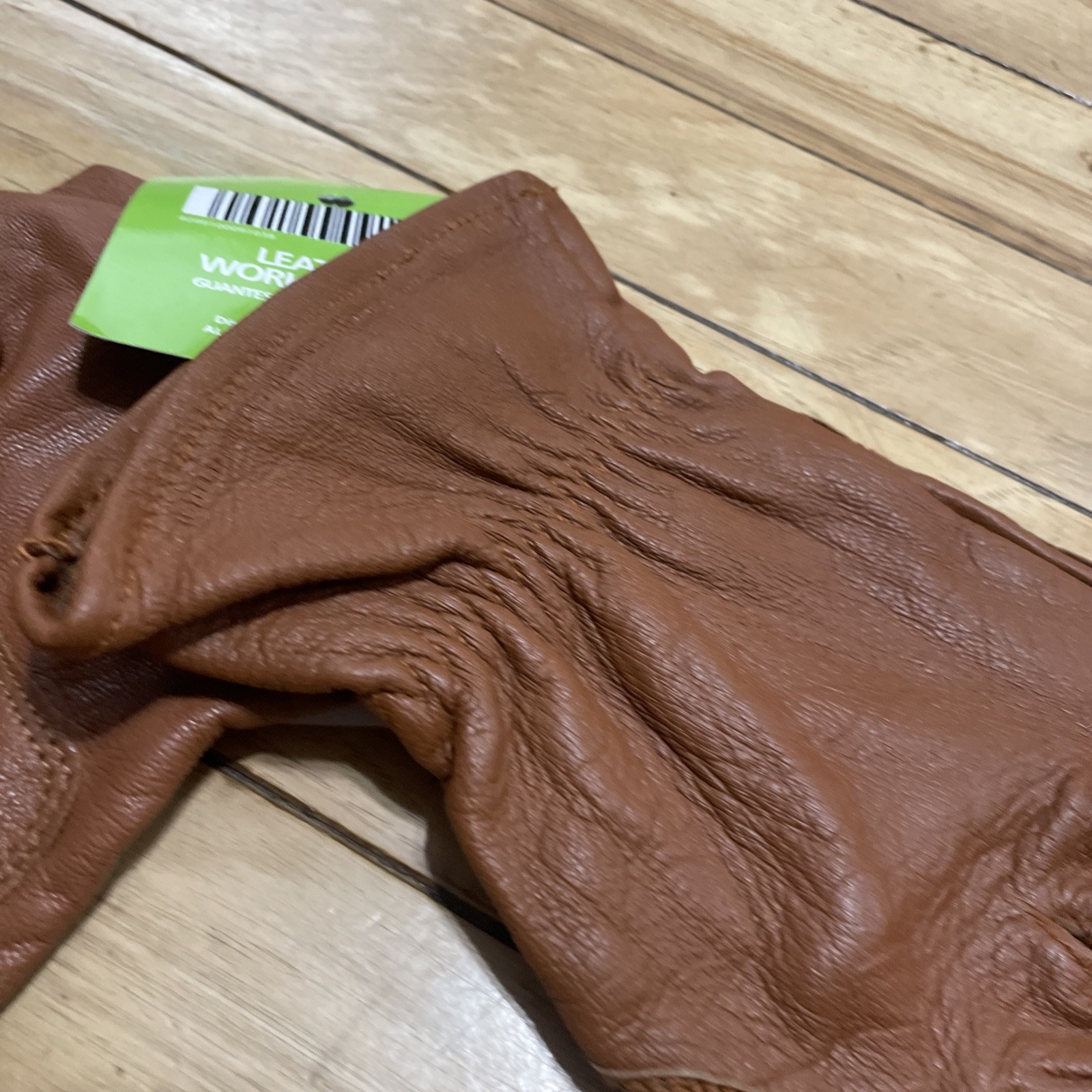 Gardenline New Leather Work Gloves Adult Large Brown Garden Hike Ride Western