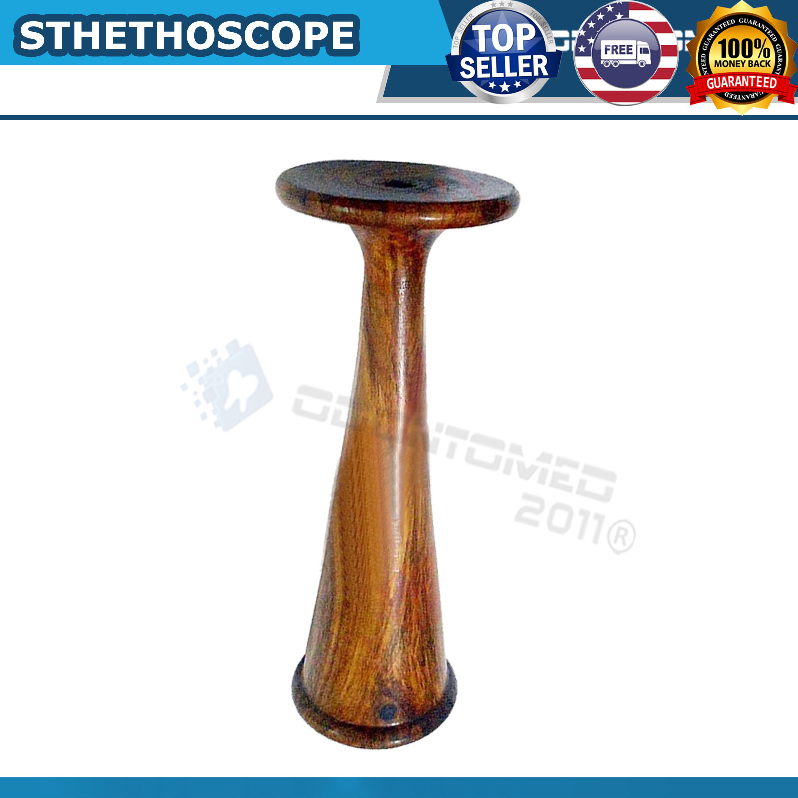 2 Pinard Stethoscope Horn Foetal Fetoscope Wood Medical Diagnostic Examination