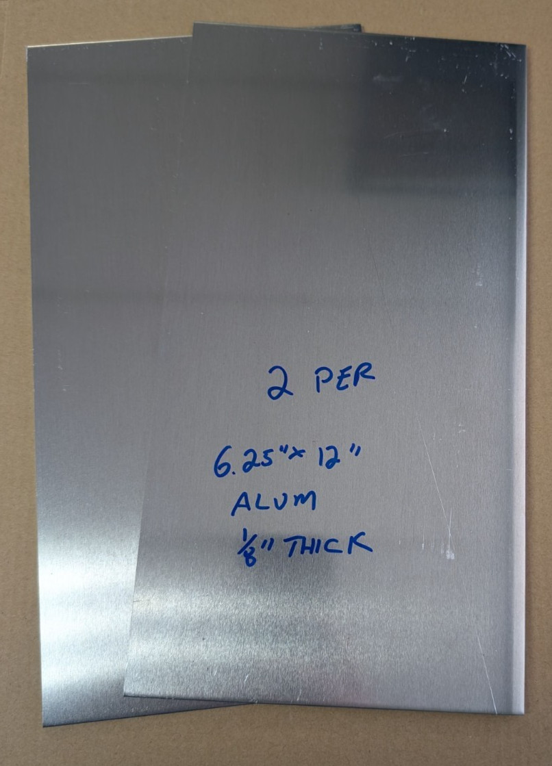 2 Pieces of 6″ x 12″ Aluminum Sheet Metal .125″(1/8″) Thick/8 Gauge (Plate)