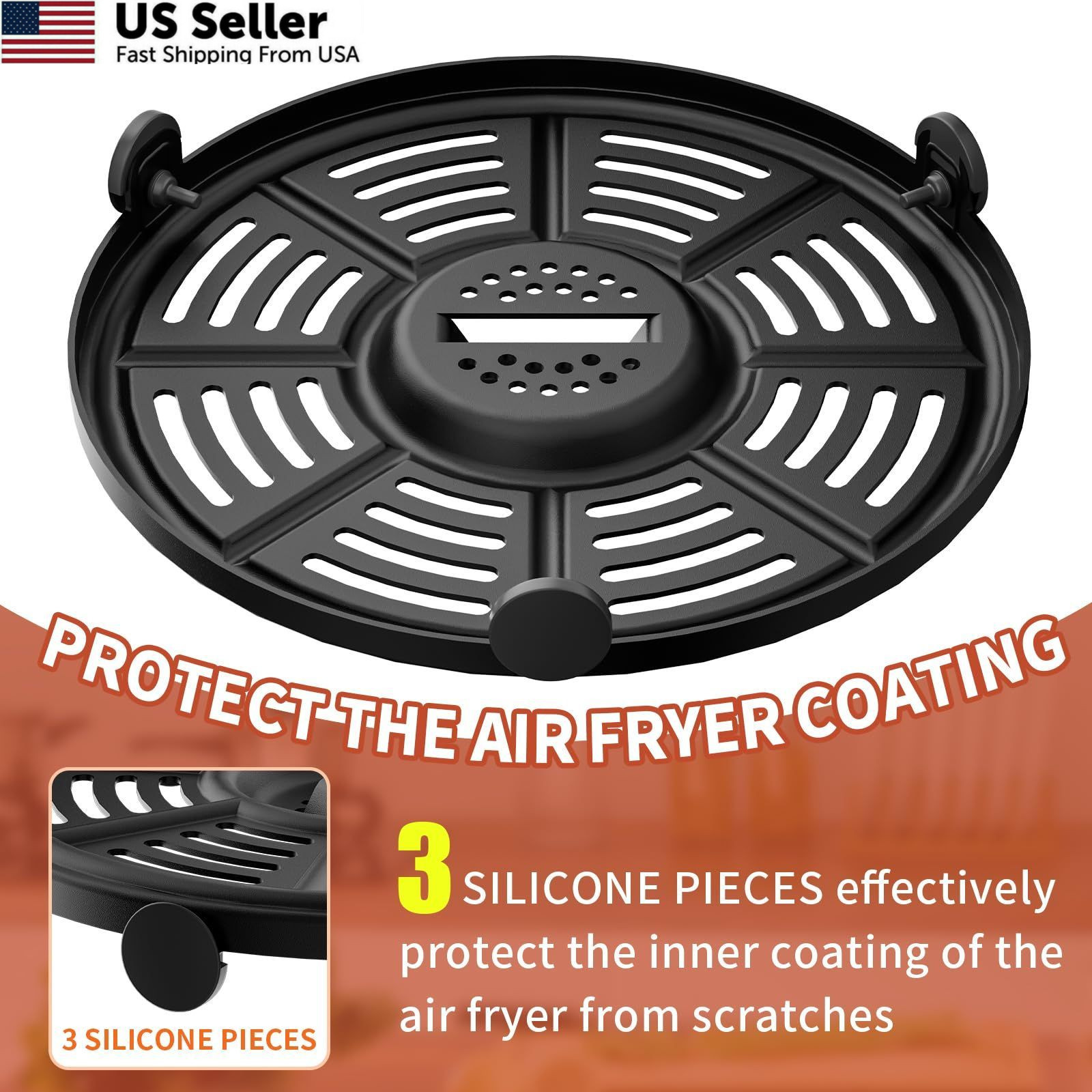 Replacement Air Fryer Tray for Ninja AF101, Accessories Black