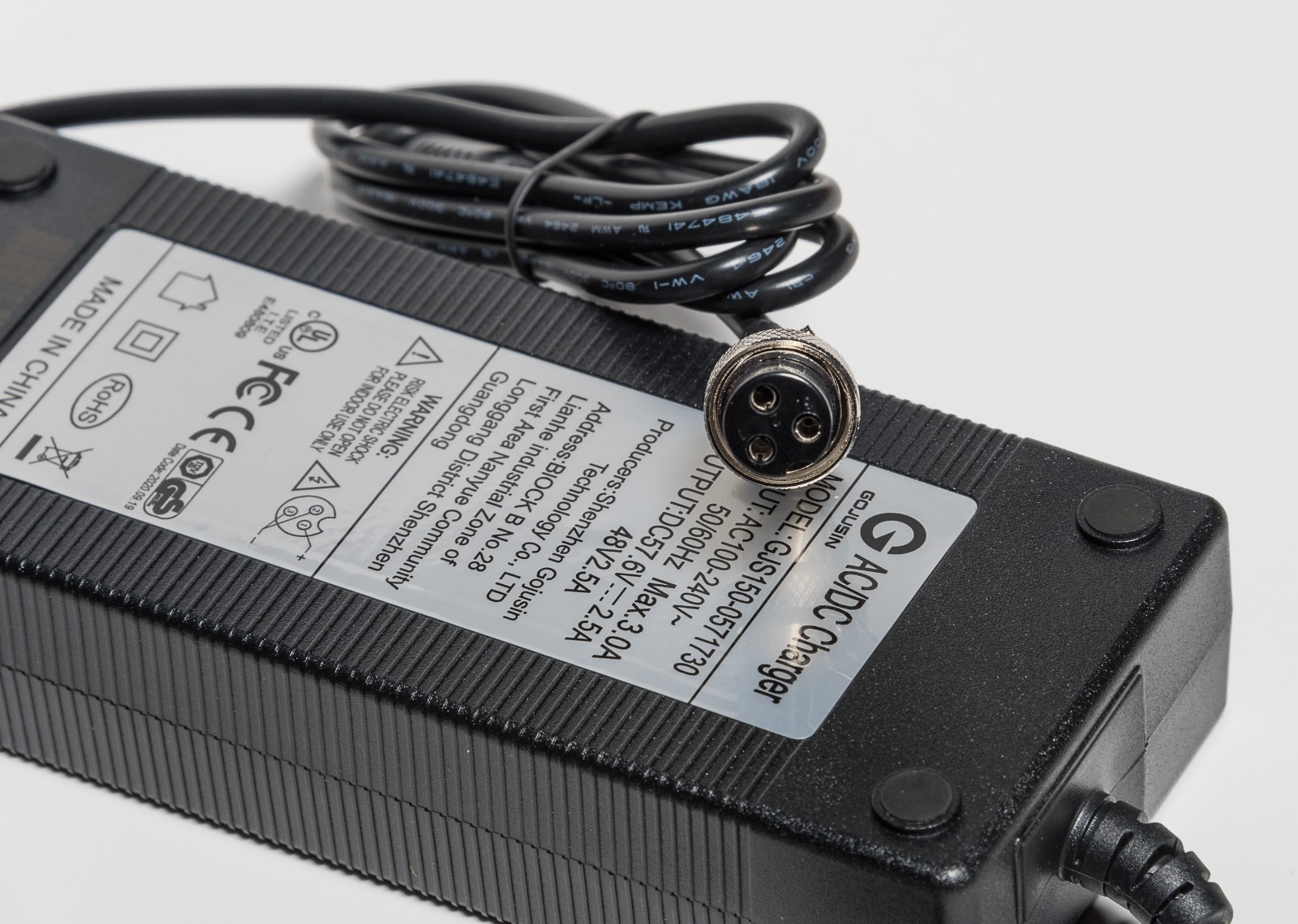 Charger AV Plug 48V 2.5 amp High End DC gel SLA AGM battery electric scooter