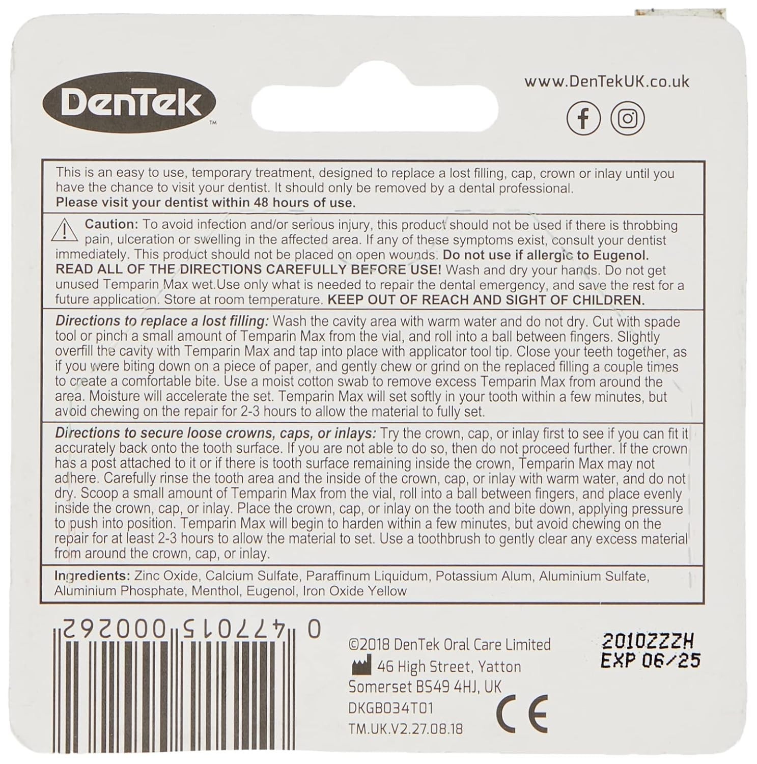 Temparin Filling Material Single Item