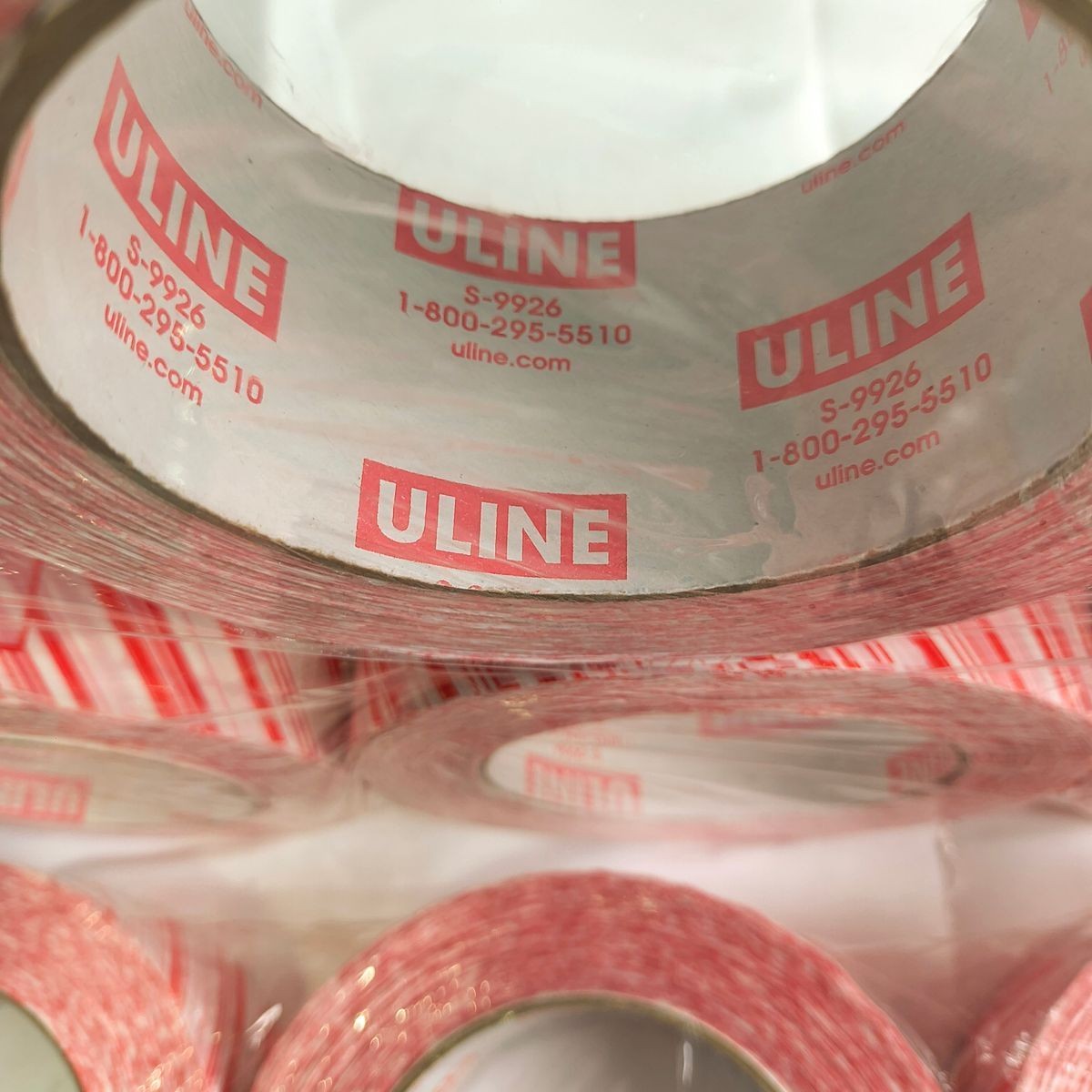 ULINE S-9926 Tamper Evident Security Tape Red/White 12 Rolls 2 Inch 100 Yd