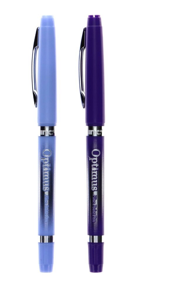 Inc Optimus Felt Tip Pens Fine Point 1 pack of 2 Pens~Optimus ~ Lavender, Purple