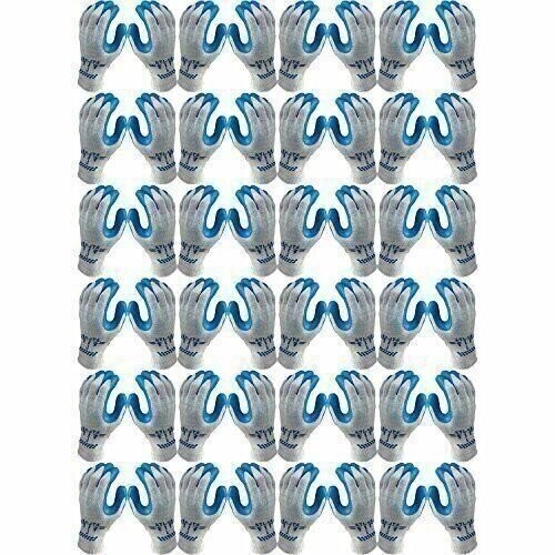 ATLAS Fit 300 Showa Latex Palm-Dipped Blue Large Rubber Work Gloves, 144-Pairs