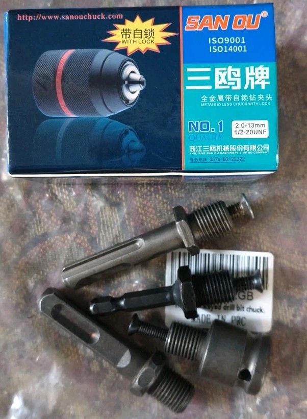 SAN OU Keyed Drill Bit Chuck 2.0-13mm, No. 1 Quality, ISO9001 ISO14001