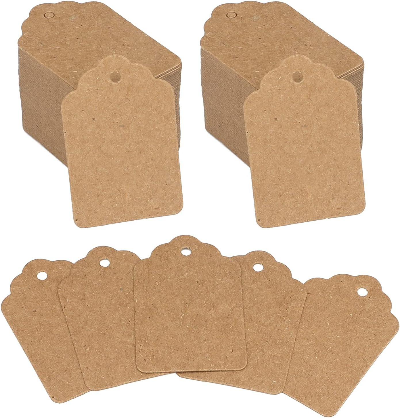 1000Pcs Brown Kraft Price Tags Writable Labels for Jewelry, Clothes, Retail Use