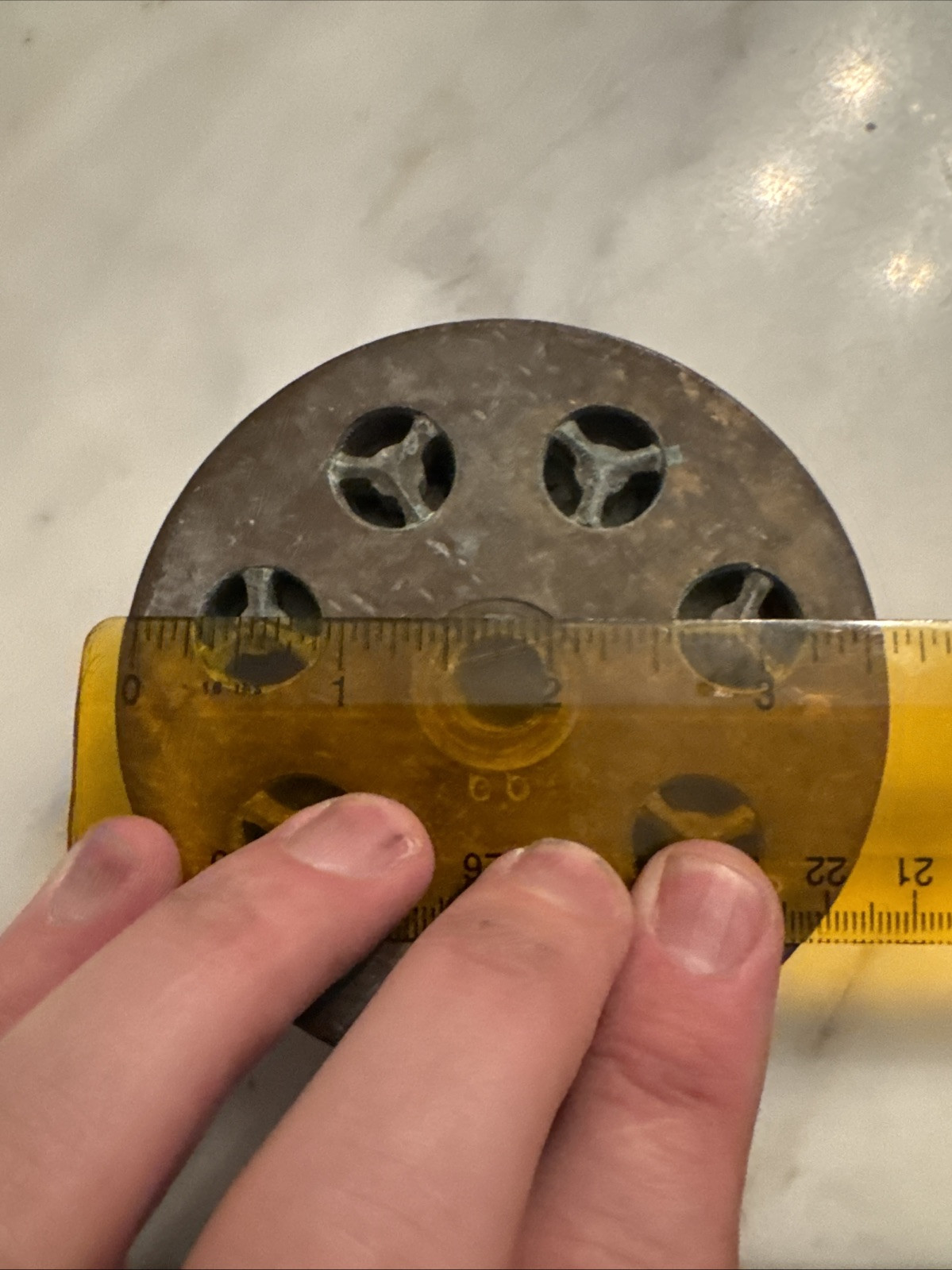 Pasta Die 3.5 (88.9￼ millimeters) Front 3.75 (95 Millimeters) Back 🍝