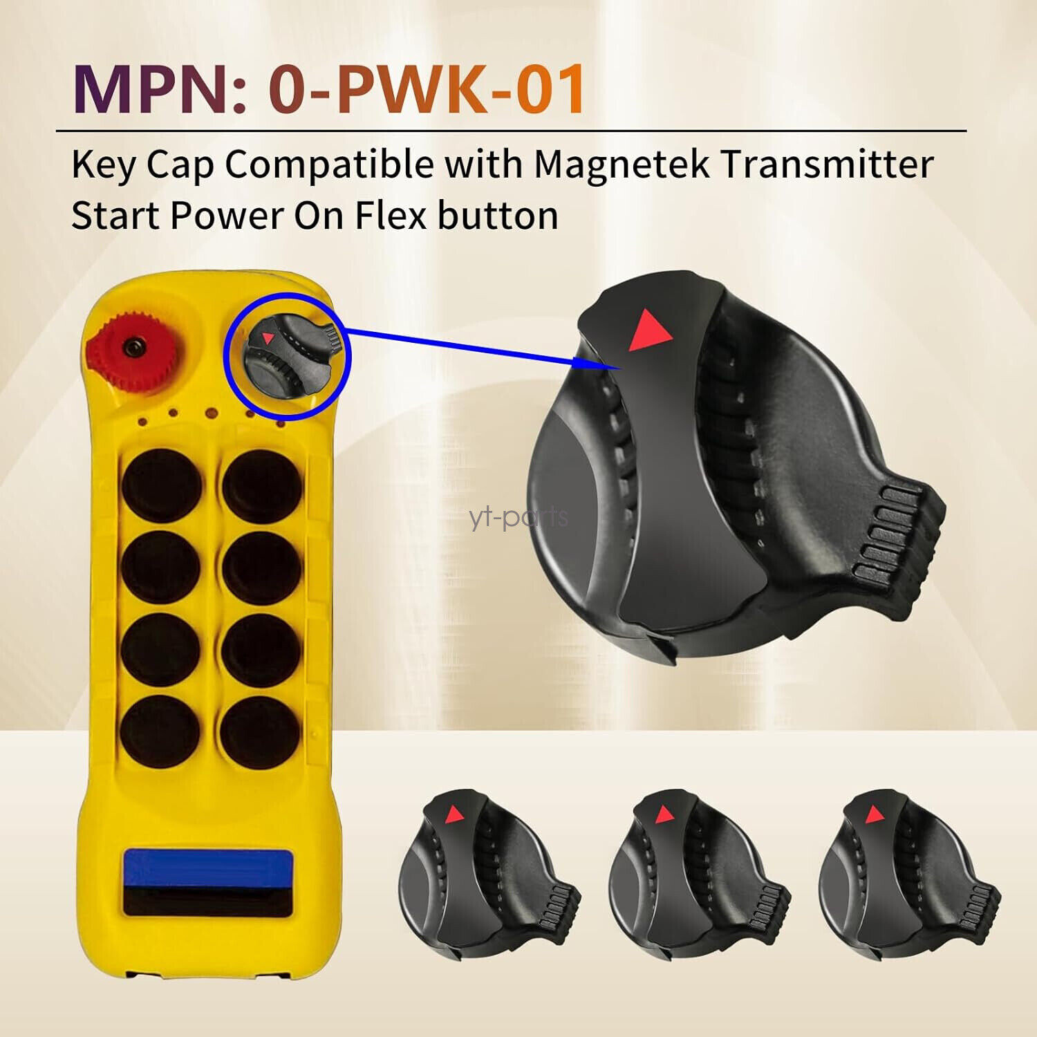 3 Pack Fits Magnetek Transmitter Start Power On Flex Button Key Cap 0-PWK-01
