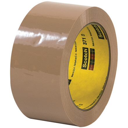 2″ x 55 yds. Tan 3M 371 Carton Sealing Tape 1.9 Mil 6 PACK