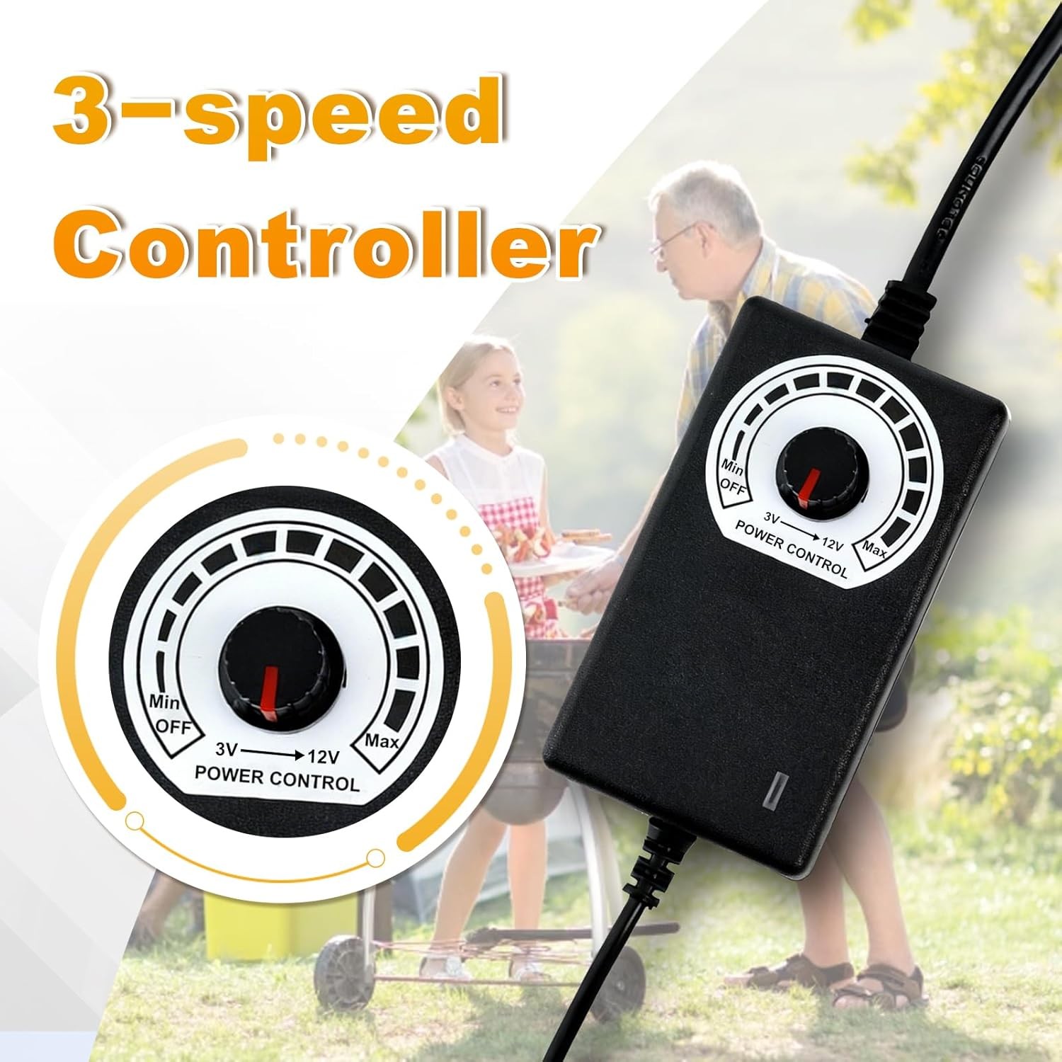 120Mm BBQ Fan 12V 4.72In Blower Brushless with 110V/120V Variable Speed