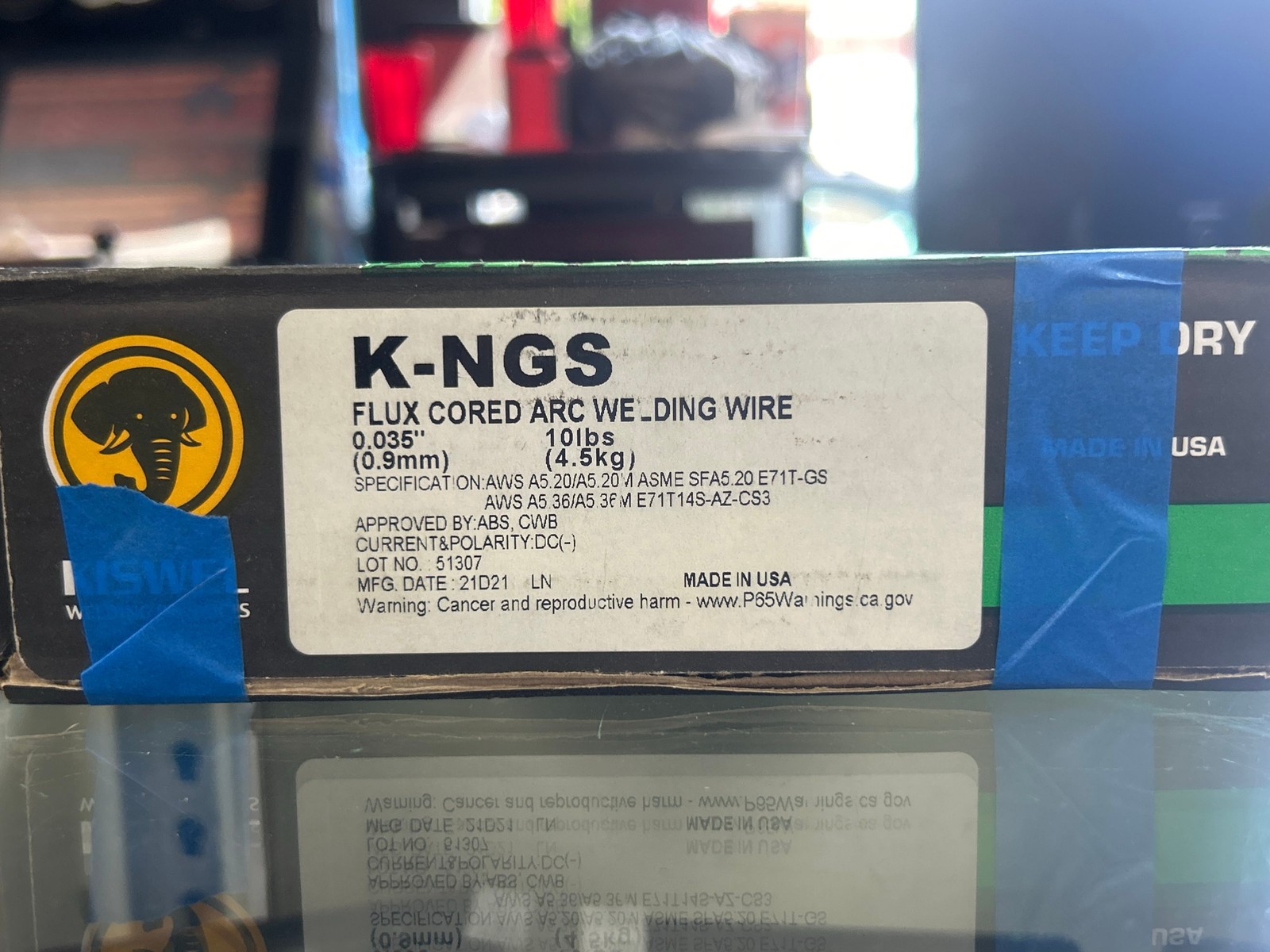 Kiswel K-NGS Flux Cored Arc Welding Wire 0.035″ 10lbs E3