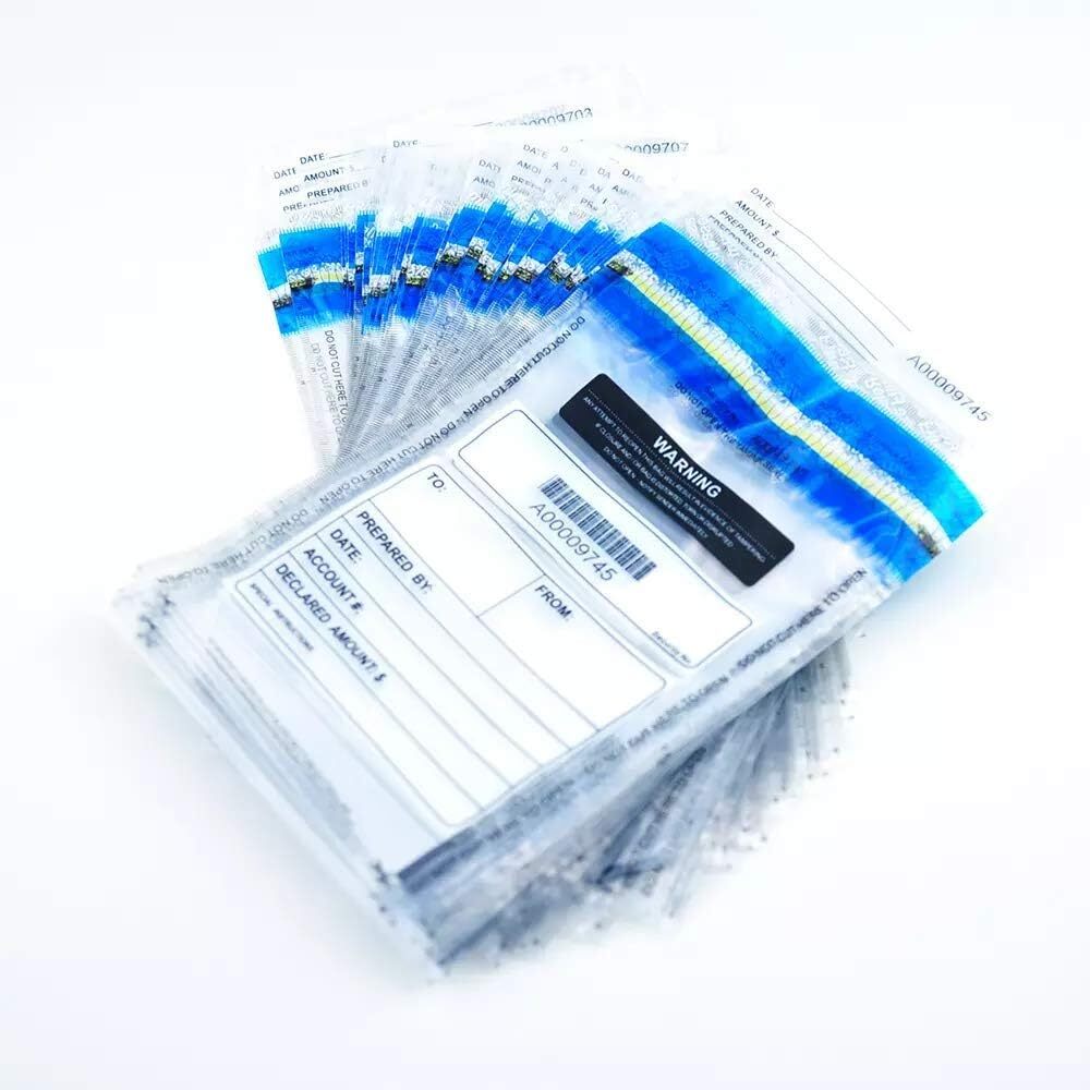 Clear Tamper Evident Deposit Bags 6X9 Inches Self Sealing Waterproof 100 Pack