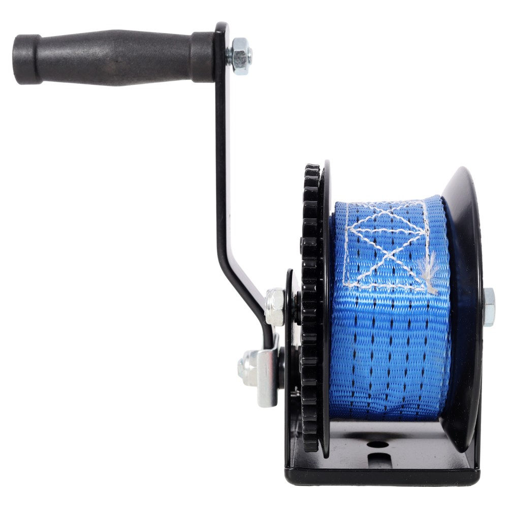1200LBS Hand Winch with 19.6FT Blue Strap, 4.1:1 Gear Ratio, Two-Way Ratchet,…