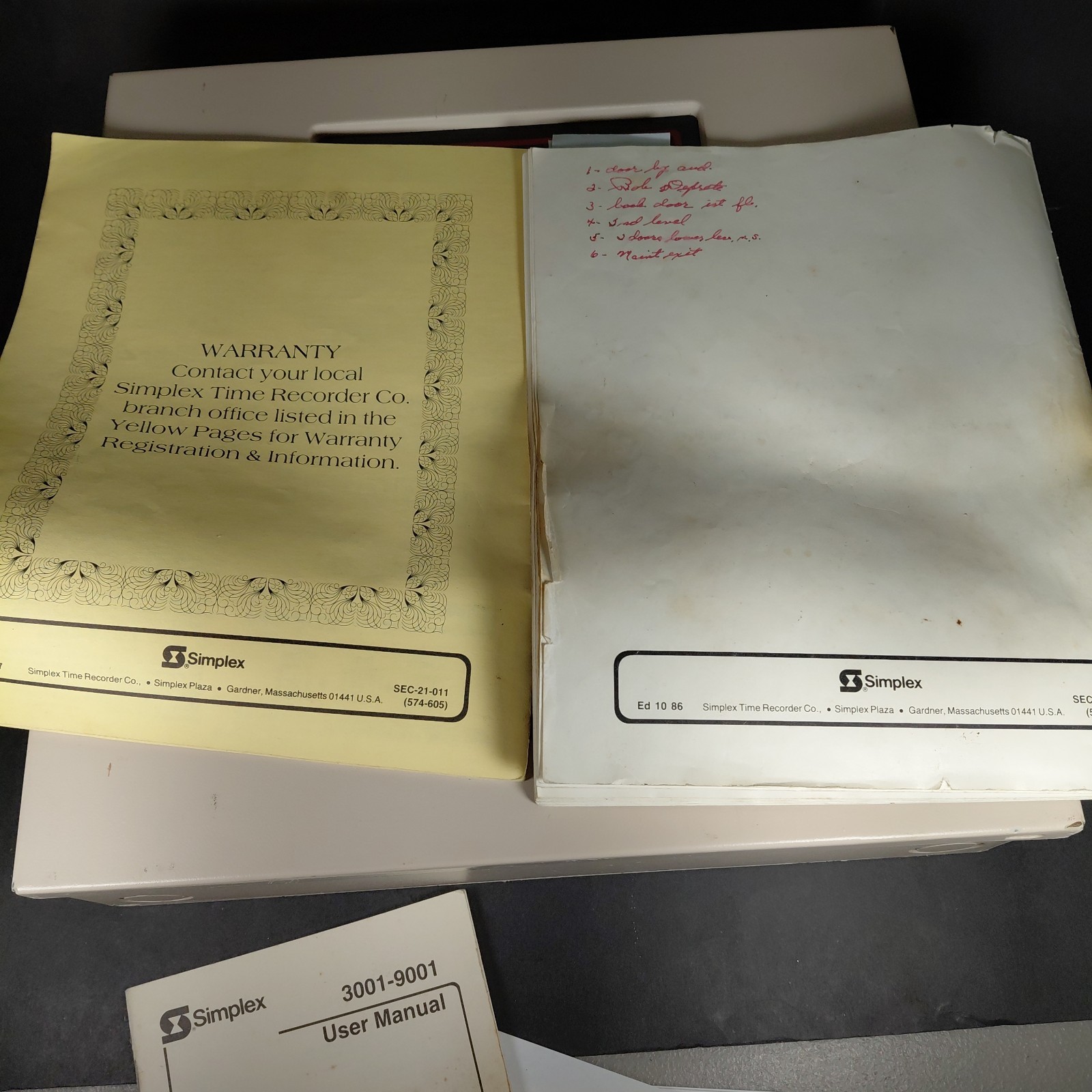 UNTESTED Simplex 3001-9001 Security and Fire Alarm Control Panel & Manuals READ