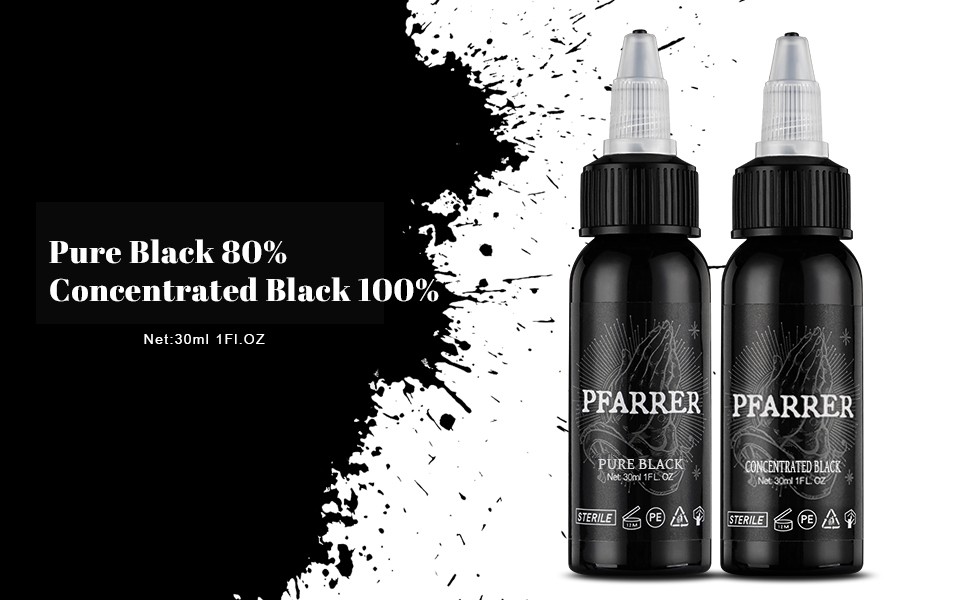 Tattoo Ink Black 1oz(30ml) Vegan-Friendly Standard Pigment Supplies