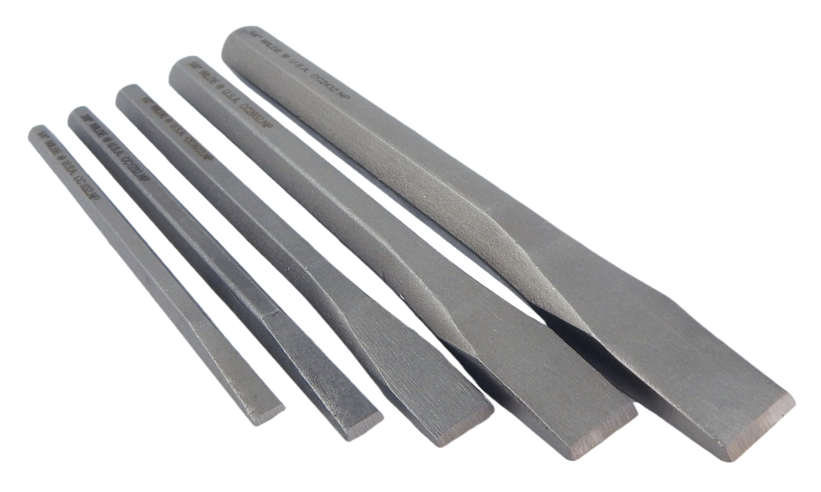 Wilde 5pc Cold Chisel Set 5/16″ to 3/4 Inch MADE IN USA High Carbon Steel